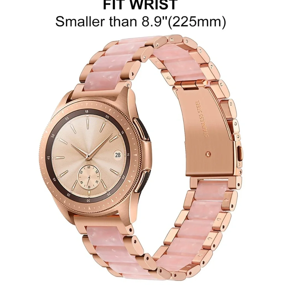 Samsung Galaxy Watch Gear S2 Classic Rose Gold Metal Link Band TRUMiRR New